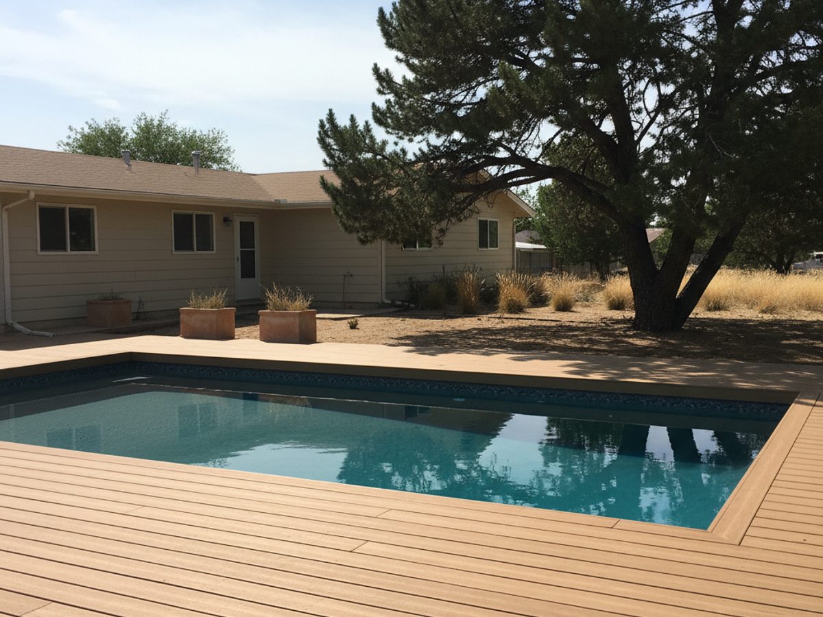 Custom Deck Design completed by Champion Deck Company in Sunland Park, NM